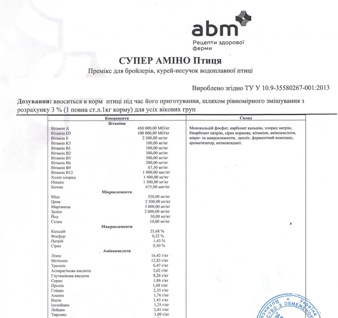 Премікс ТО-МІКС "Супер Аміно" птиця 1кг - зображення 2