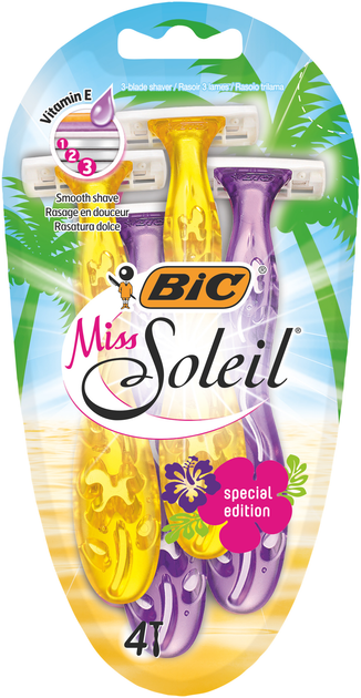 Набір бритв без змінних картриджів BIC Miss Soleil Tropical 4 шт (3086123493049) - зображення 1