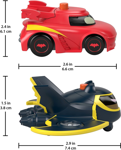 Zestaw samochodzików Fisher Price DC Comics Batwheels Cars Redbird i Batwin 2 szt (194735130504) - obraz 2