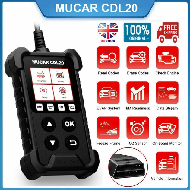 Автомобільний діагностичний сканер OBD2 Mucar CDL20 Чорний - изображение 2