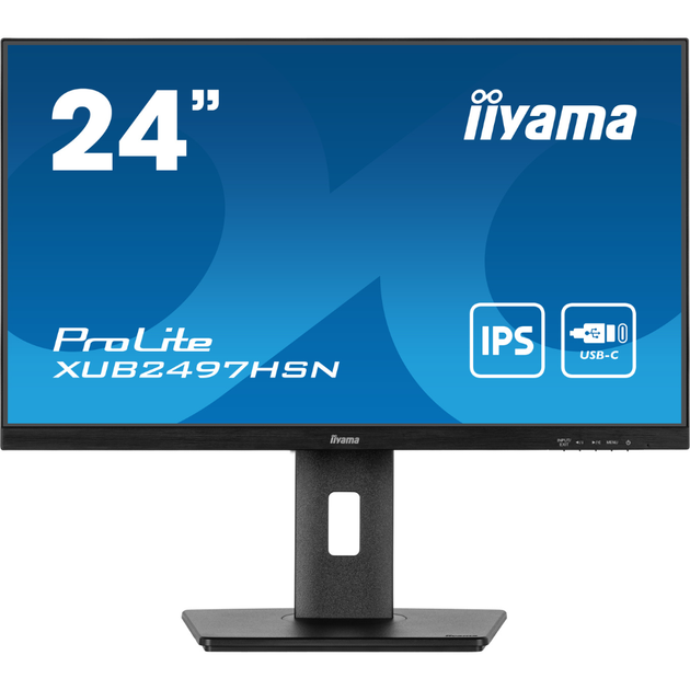 Монітор 23.8" РК Iiyama XUB2497HSN-B1 FHD/IPS(LED)/75Hz/4ms/DP/HD/MI/VGA/USB Чорний - изображение 1
