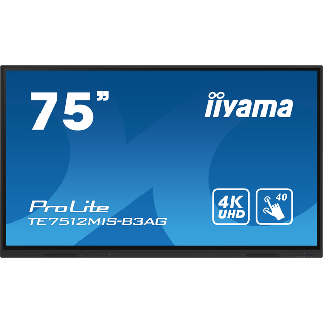 Монітор 75 Iiyama TE7512MIS-B3AG IPS/інтерактивний дисплей/Android 11 Чорний - изображение 1