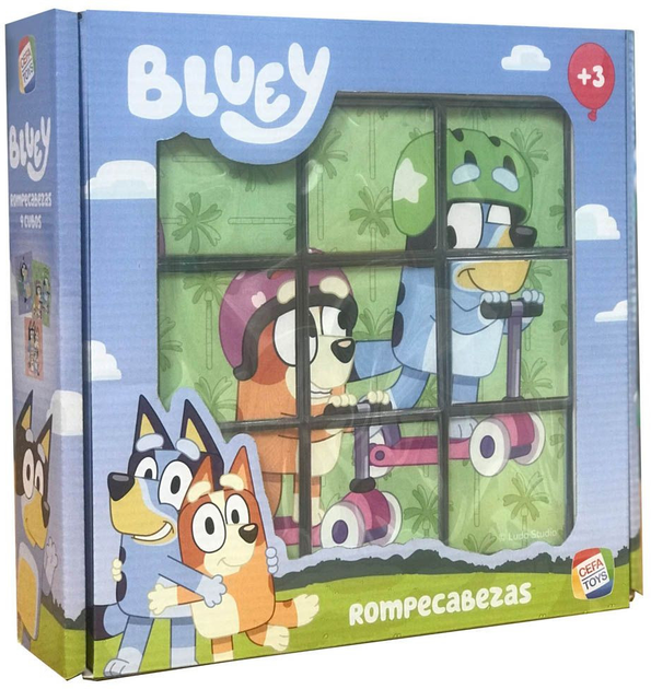 Kostki edukacyjne Cefa Toys Bluey 18 x 18 x 6 cm 9 elementów (8412562883199) - obraz 1