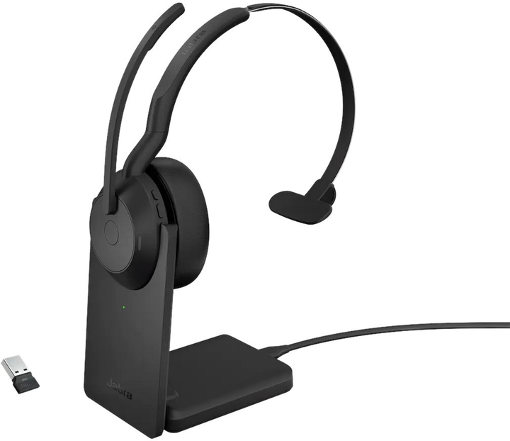 Słuchawki Jabra Evolve2 55 Link390a MS Mono with Charging Stand Black (25599-899-989) - obraz 2