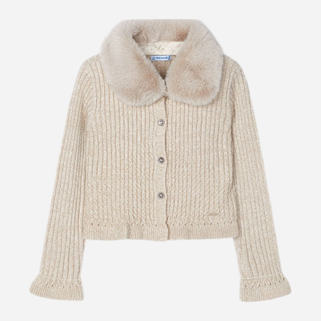 Sweter rozpinany dziecięcy dla dziewczynki Mayoral 4.362-27 98 cm Beżowy (8445865458009) - obraz 4