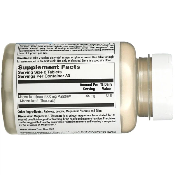 Микроэлемент Магний KAL Magnesium L-Threonate 2000 mg 60 Tabs - изображение 2