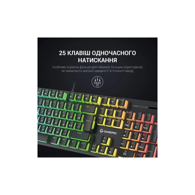 Клавіатура GamePro MK85B Blue Switch RGB USB Black (MK85B) - Фото 8 Клавіатура GamePro MK85B Blue Switch RGB USB Black (MK85B) - зображення 8