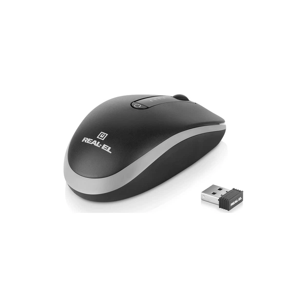 Мишка REAL-EL RM-455W Wireless/Bluetooth Black/Gray (EL123200047) - зображення 4