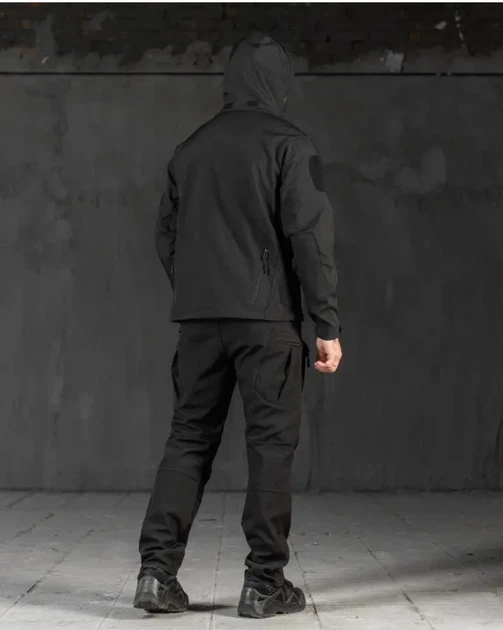 Костюм Софтшел Черный SoftShell на флисе 3XL - изображение 6