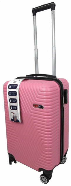 Малый пластиковый чемодан на колесах 45L GD Polo 60k001 бледно-розовый - изображение 3