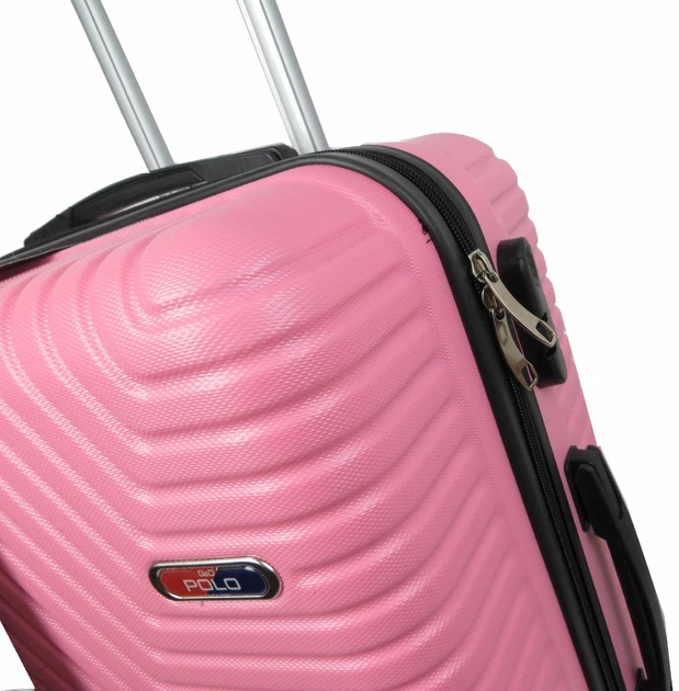 Пластиковый средний колесный чемодан 70L GD Polo 60k001 бледно-розовый - изображение 5