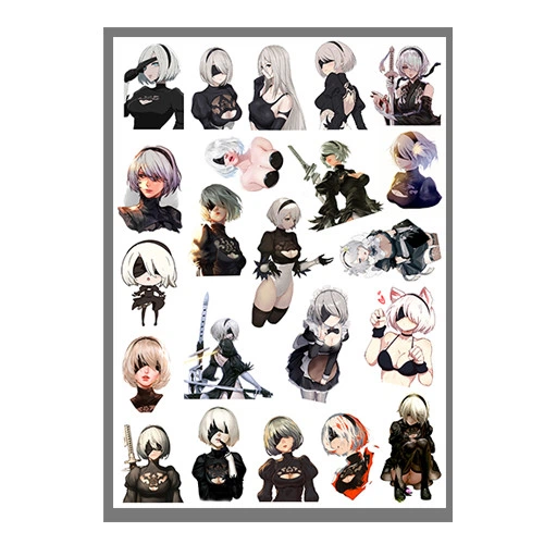 Стикеры наклейки аниме Автомата NieR Automata А4 лист (stik_276) - Фото 1 Стикеры наклейки аниме Автомата NieR Automata А4 лист (stik_276) - изображение 1