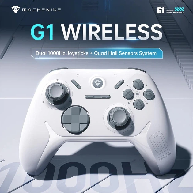 Бездротовий (Bluetooth та 2,4G) геймпад з подвійною вібрацією MACHENIKE G1, Wireless Dark Grey/Темно Сірий (G1DG) - зображення 2
