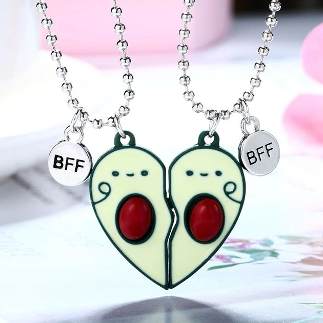 Кулони парні для найкращих друзів половинки серця авокадо Best Friends - зображення 8