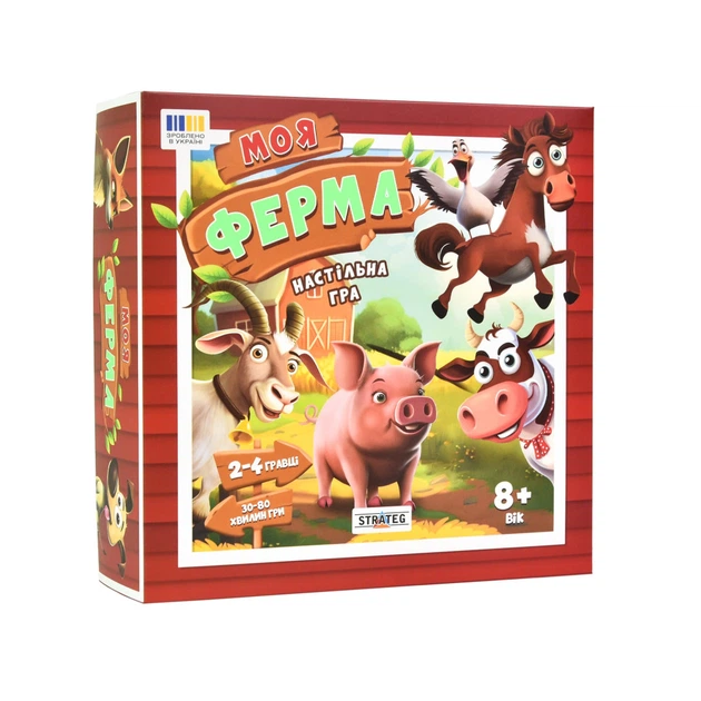 Настольная игра для детей "Моя ферма" Strateg 30435 игровой поле, фишки с животными - Фото 1 Настольная игра для детей "Моя ферма" Strateg 30435 игровой поле, фишки с животными - изображение 1