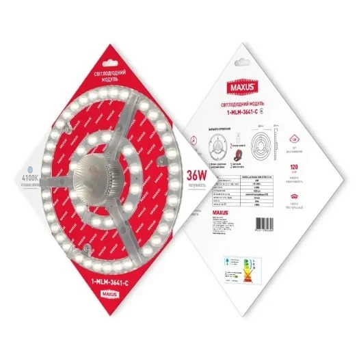 Светильник светодиодный 1-MLM-3641-C MAXUS Led Module 36W 4100K Circle - Фото 1 Светильник светодиодный 1-MLM-3641-C MAXUS Led Module 36W 4100K Circle - изображение 1