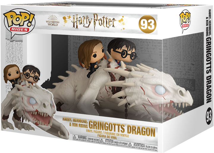 Figurka Funko Pop! Harry Potter Smok Gringotta z Harrym Ronem i Hermioną 18 cm (889698508155) - obraz 1