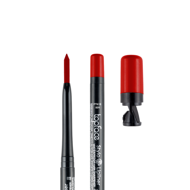 Олівець для губ водостійкий topface Stylo Lipliner матовий № 009 Червоний (PT618) - зображення 2