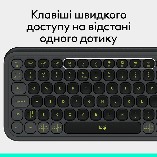 Клавіатура Logitech POP Icon Keys Graphite UKR (L920-013157) (7031715) - Фото 2 Клавіатура Logitech POP Icon Keys Graphite UKR (L920-013157) (7031715) - изображение 2