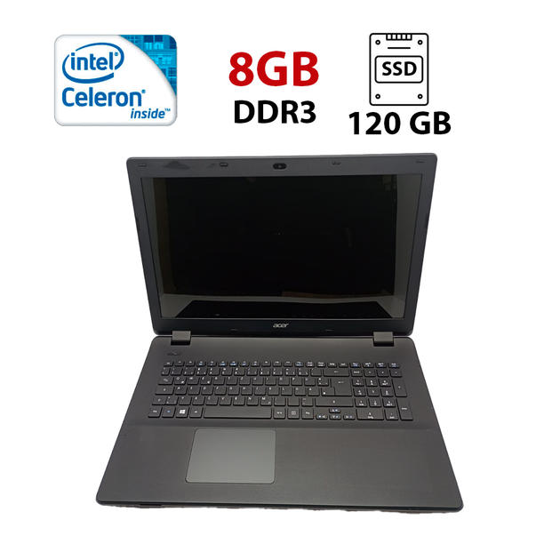 Ноутбук Acer Aspire ES1-711 / 17.3" (1600x900) TN / Intel Celeron N2940 (4 ядра по 1.83 - 2.25 GHz) / 4 GB DDR3 / 120 GB SSD / Intel HD Graphics / WebCam б/у - Фото 1 Ноутбук Acer Aspire ES1-711 / 17.3" (1600x900) TN / Intel Celeron N2940 (4 ядра по 1.83 - 2.25 GHz) / 4 GB DDR3 / 120 GB SSD / Intel HD Graphics / WebCam б/у - изображение 1