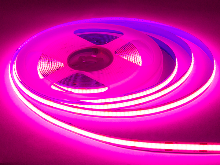 Світлодіодна стрічка COB 320led-8mm-12V IP20 12W/m 350lm/m рожевий LEDUA - зображення 4