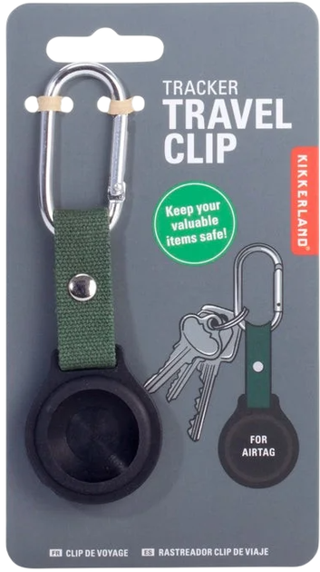 Чохол-брелок Kikkerland для Apple AirTag Black/Green (0612615119154) - зображення 4
