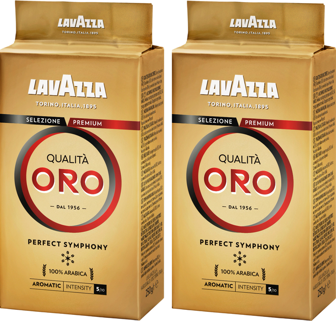 Kawa mielona Lavazza Qualita Oro 2 x 250 g (8000070019911/2) - obraz 1