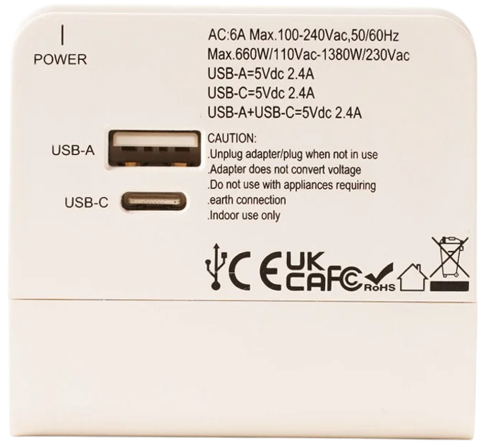 Дорожній адаптер Kikkerland World Travel Adapter White (0612615123045) - зображення 4