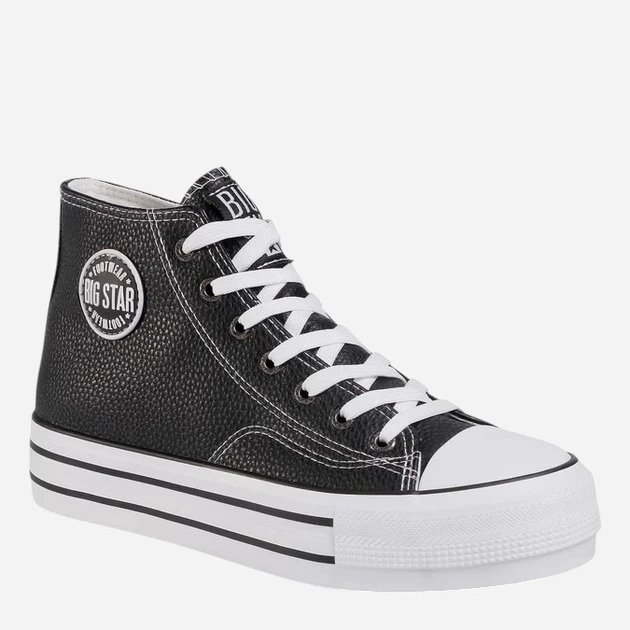 Trampki damskie z eko skóry na platformie wysokie Big Star GG274012 36 Czarne (5900714249564) - obraz 8