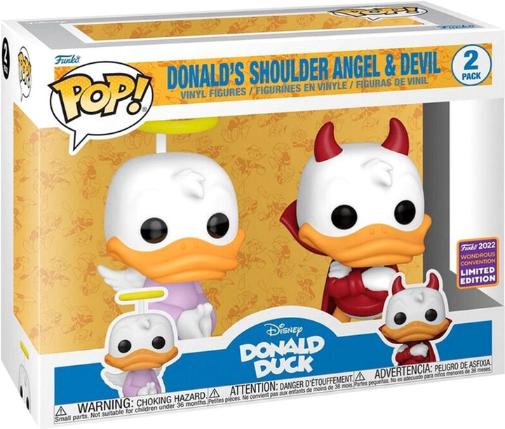 Набір фігурок Funko Pop! Disney Donald Duck Donalds Shoulder Angel and Devil Exclusive 10 см 2 шт (889698608060) - зображення 1