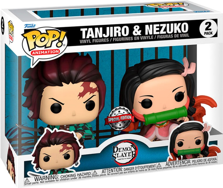 Zestaw figurek Funko Pop! Animation Demon Slayer Kimetsu no Yaiba Tanjiro and Nezuko Exclusive 10 cm 2 szt (889698627108) - obraz 1