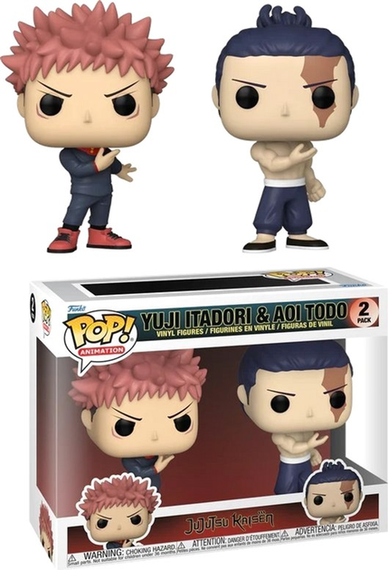 Набір фігурок Funko Pop! Animation Jujutsu Kaisen Yuji Itadori and Aoi Todo 9 см 2 шт (889698720410) - зображення 3