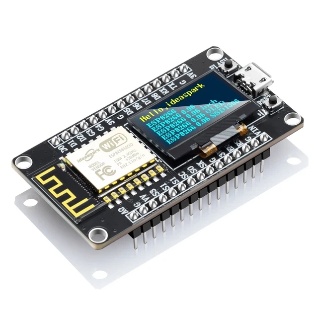 Плата розробки NodeMCU ESP8266 з дисплеєм OLED 0.96'', чіпом CH-340, модулем WiFi ESP-12E, роз'ємом Micro USB - Фото 2 Плата розробки NodeMCU ESP8266 з дисплеєм OLED 0.96'', чіпом CH-340, модулем WiFi ESP-12E, роз'ємом Micro USB - зображення 2