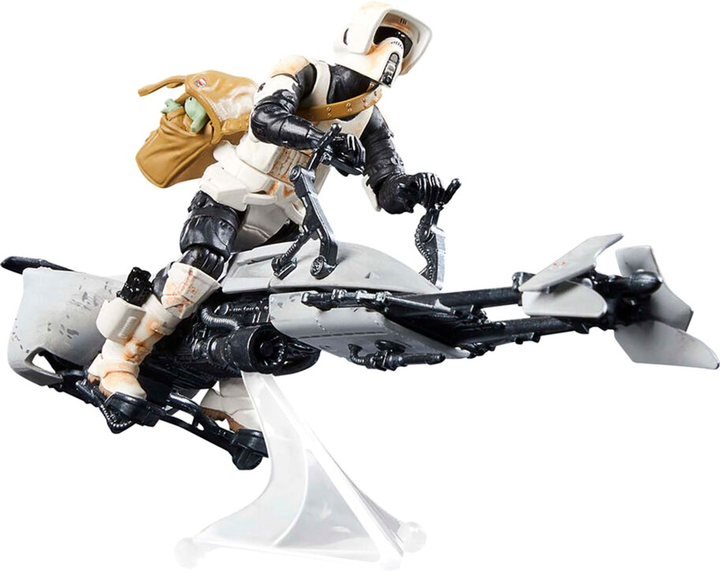 Figurka z akcesoriami Hasbro Star Wars the Mandalorian Speeder Bike Scout Trooper & Grogu 9 cm (5010996126825) - obraz 2