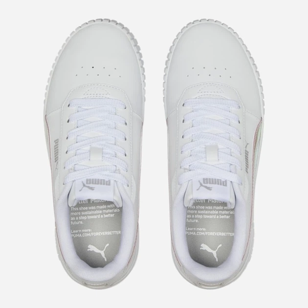 Sneakersy damskie z eko skóry Puma Carina 2.0 Holo Jr 387985-01 37.5 Białe (4065449615211) - obraz 4
