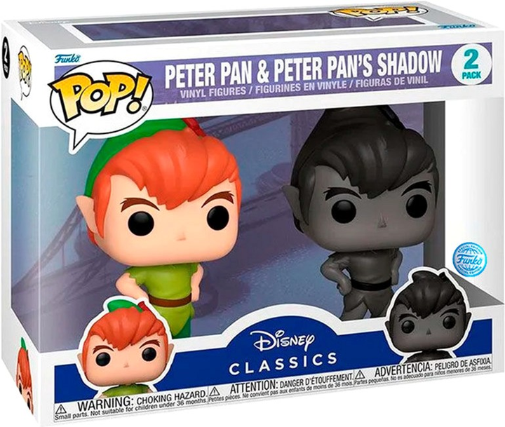 Набір фігурок Funko Pop! Disney Classic Peter Pan and Peter Pans Shadow Exclusive 9 см 2 шт (889698623407) - зображення 1