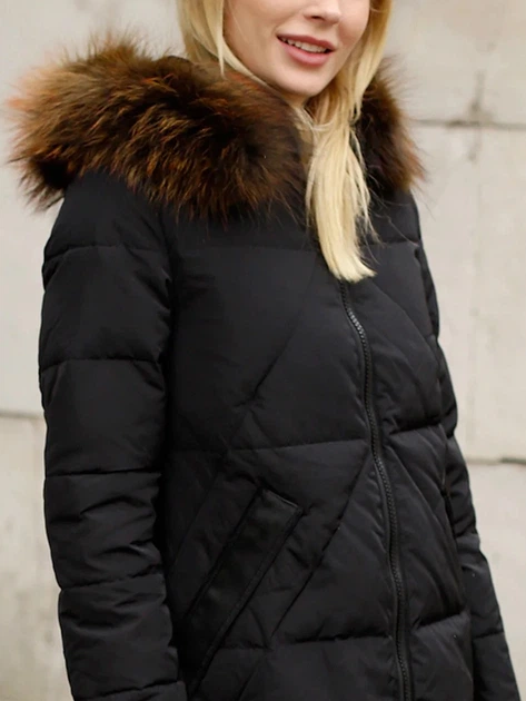 Пуховик зимовий довгий жіночий PERSO BLH919029FX 3XL Чорний (5905080208498) - зображення 4