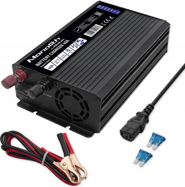 Зарядное устройство для аккумуляторов LiFePO4 AGM GEL SLA 40A 12V Qoltec - изображение 2