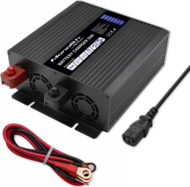Зарядное устройство для аккумуляторов LiFePO4 AGM GEL SLA 50A 12V Qoltec - изображение 2