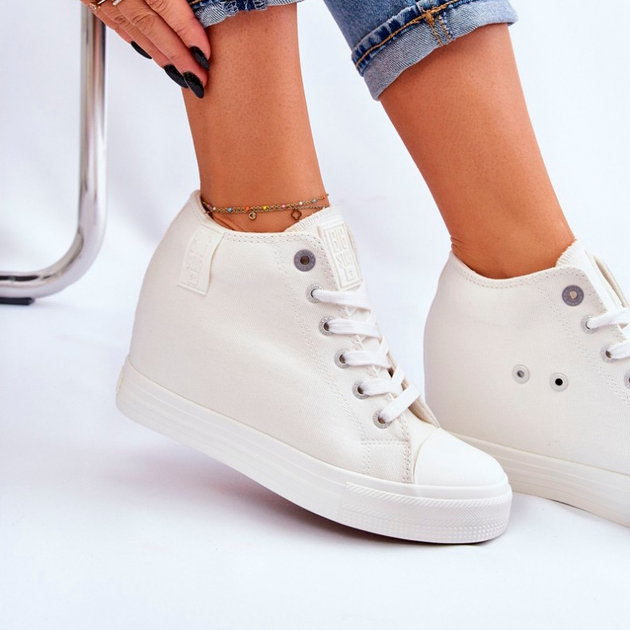 Sneakersy damskie na koturnie Big Star LL274035 37 Białe (5900714605766) - obraz 5
