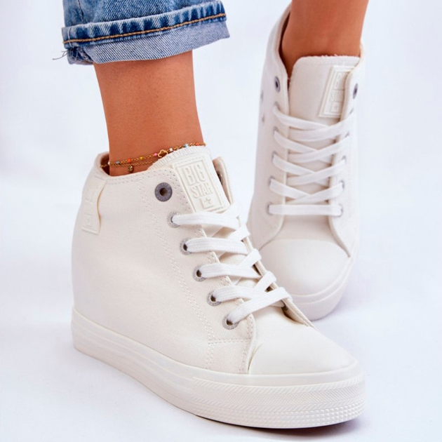 Sneakersy damskie na koturnie Big Star LL274035 37 Białe (5900714605766) - obraz 8