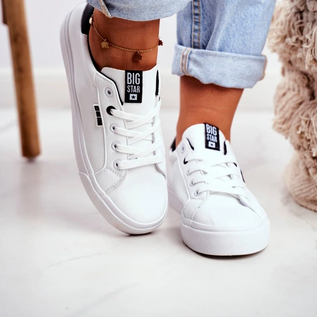 Жіночі кеди низькі Big Star EE274312 38 Білий/Чорний (5900714138745) - зображення 4