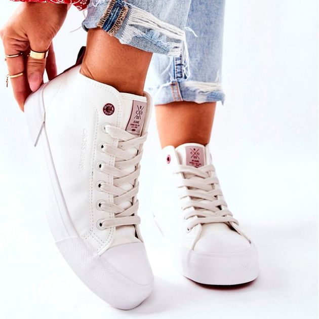 Жіночі кеди високі Cross Jeans II2R4033C 39 Білі (8697319154139) - зображення 3