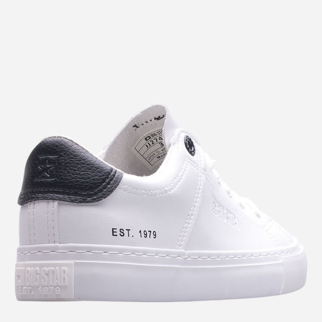 Жіночі кеди низькі Big Star JJ274211 35 Білий/Чорний (5900714612542) - зображення 8