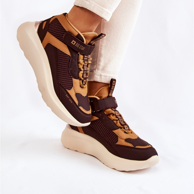 Sneakersy damskie na platformie Big Star KK274404 37 Brązowe (5900714580353) - obraz 3