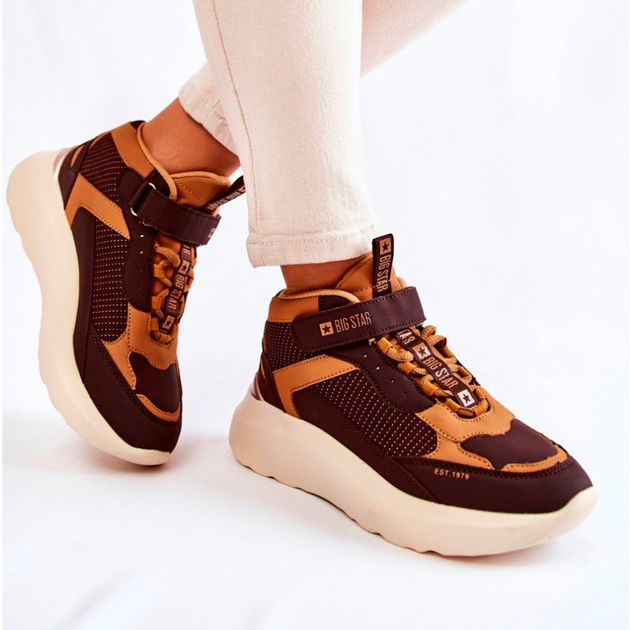 Sneakersy damskie na rzepy Big Star KK274404 40 Brązowe (5900714580384) - obraz 5