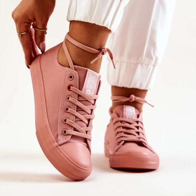 Trampki damskie z eko skóry do kostki Big Star JJ274005 41 Ciemnoróżowe (5900714439743) - obraz 3