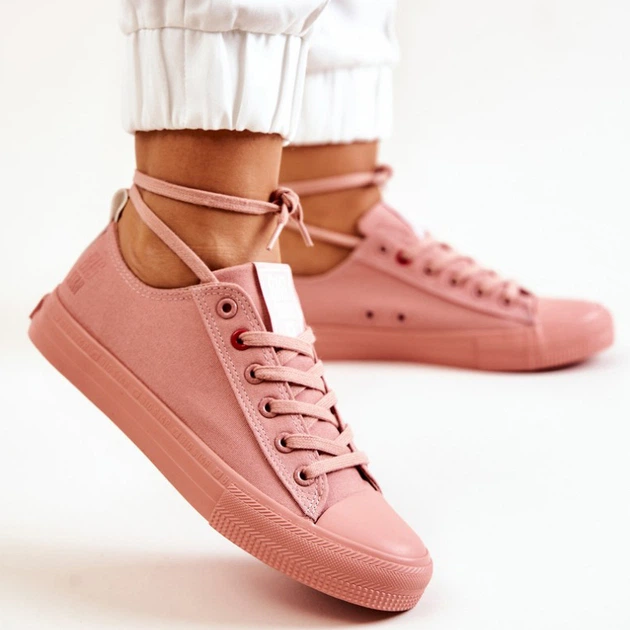 Trampki damskie z eko skóry do kostki Big Star JJ274005 41 Ciemnoróżowe (5900714439743) - obraz 4