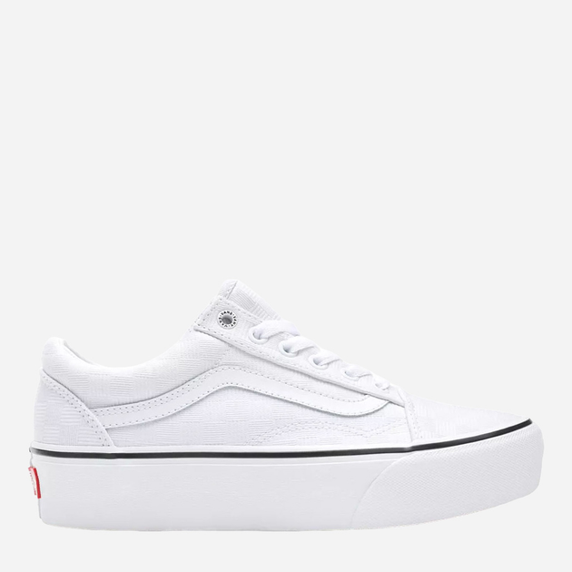 Tenisówki damskie materiałowe Vans Old Skool Platform Tonal Checkerboard VN0A3B3U42B 40.5 Białe (194902658114) - obraz 1