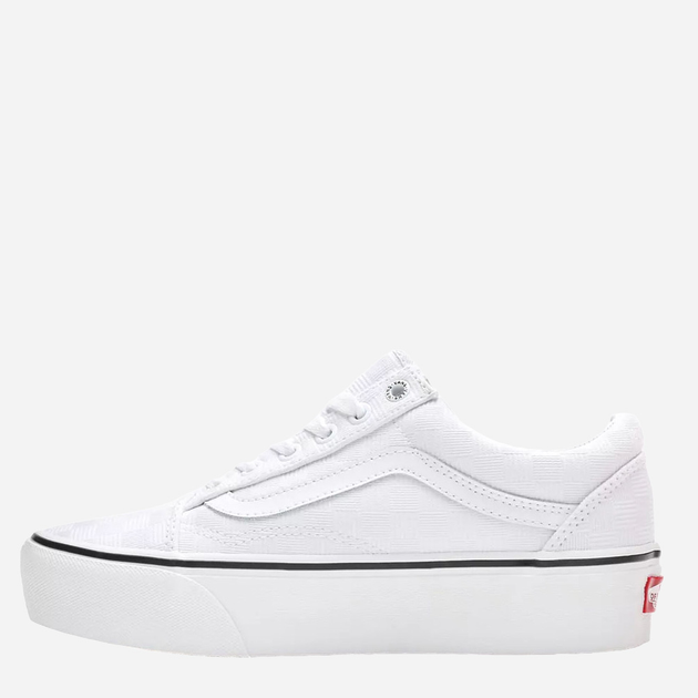 Жіночі кеди низькі Vans Old Skool Platform Tonal Checkerboard VN0A3B3U42B 37 Білі (194902657858) - зображення 4